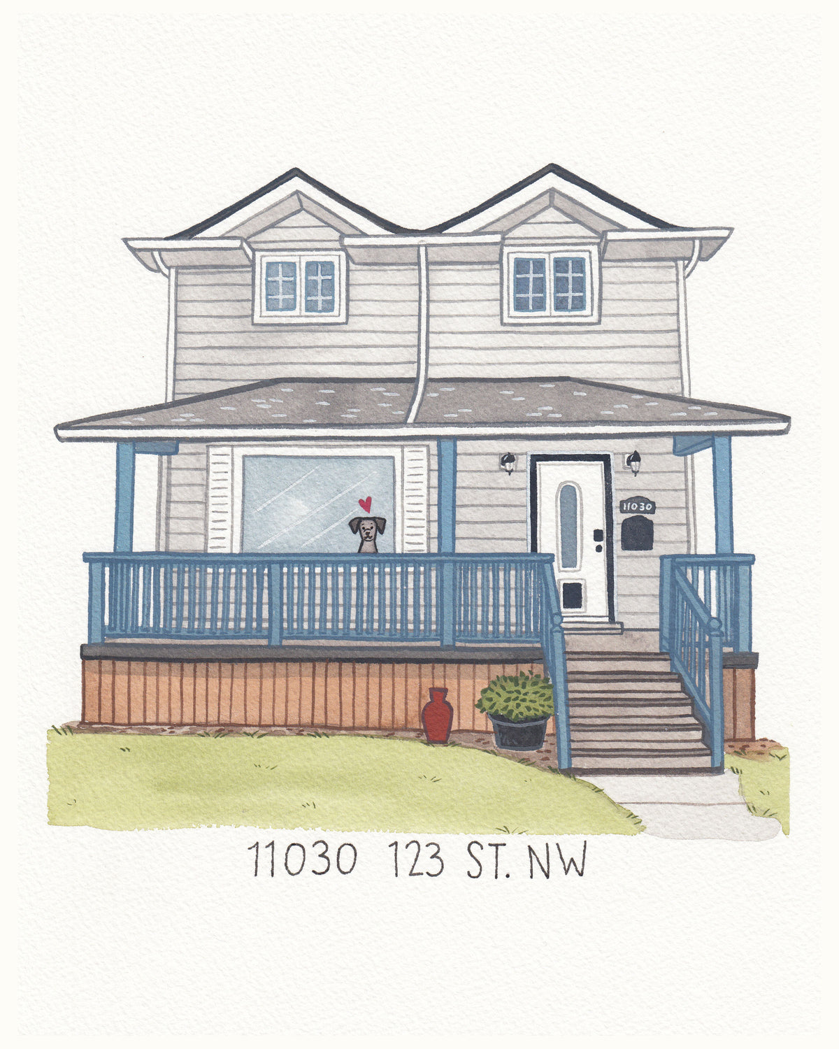 Custom House Portrait Hand-Painted