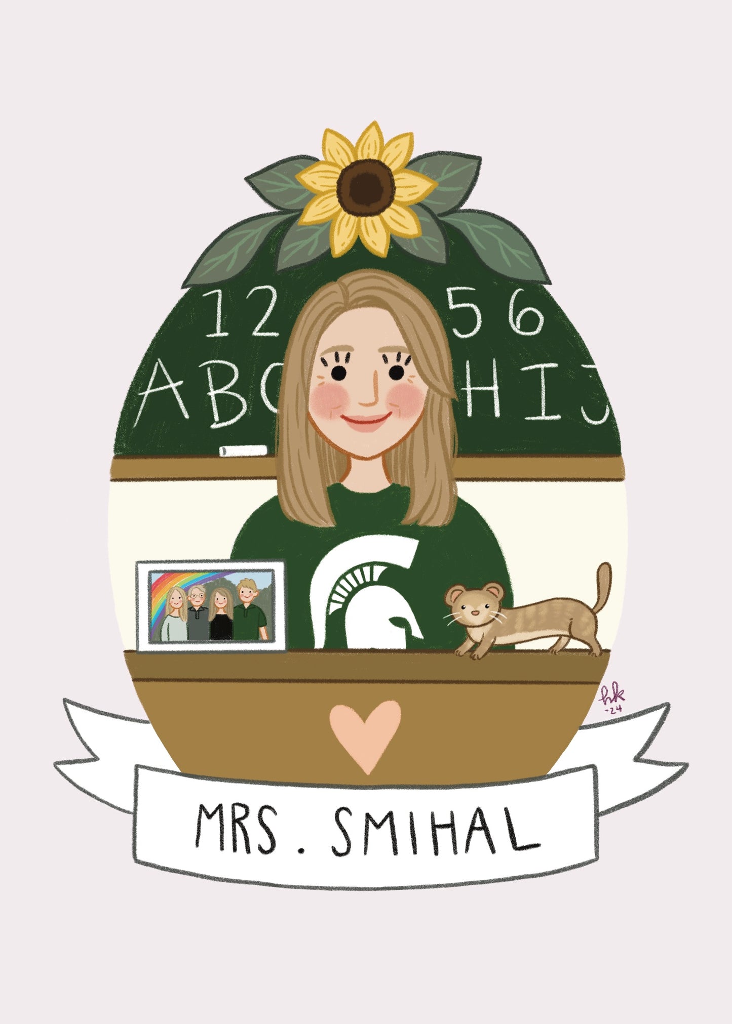 Custom Teacher Gift Portrait
