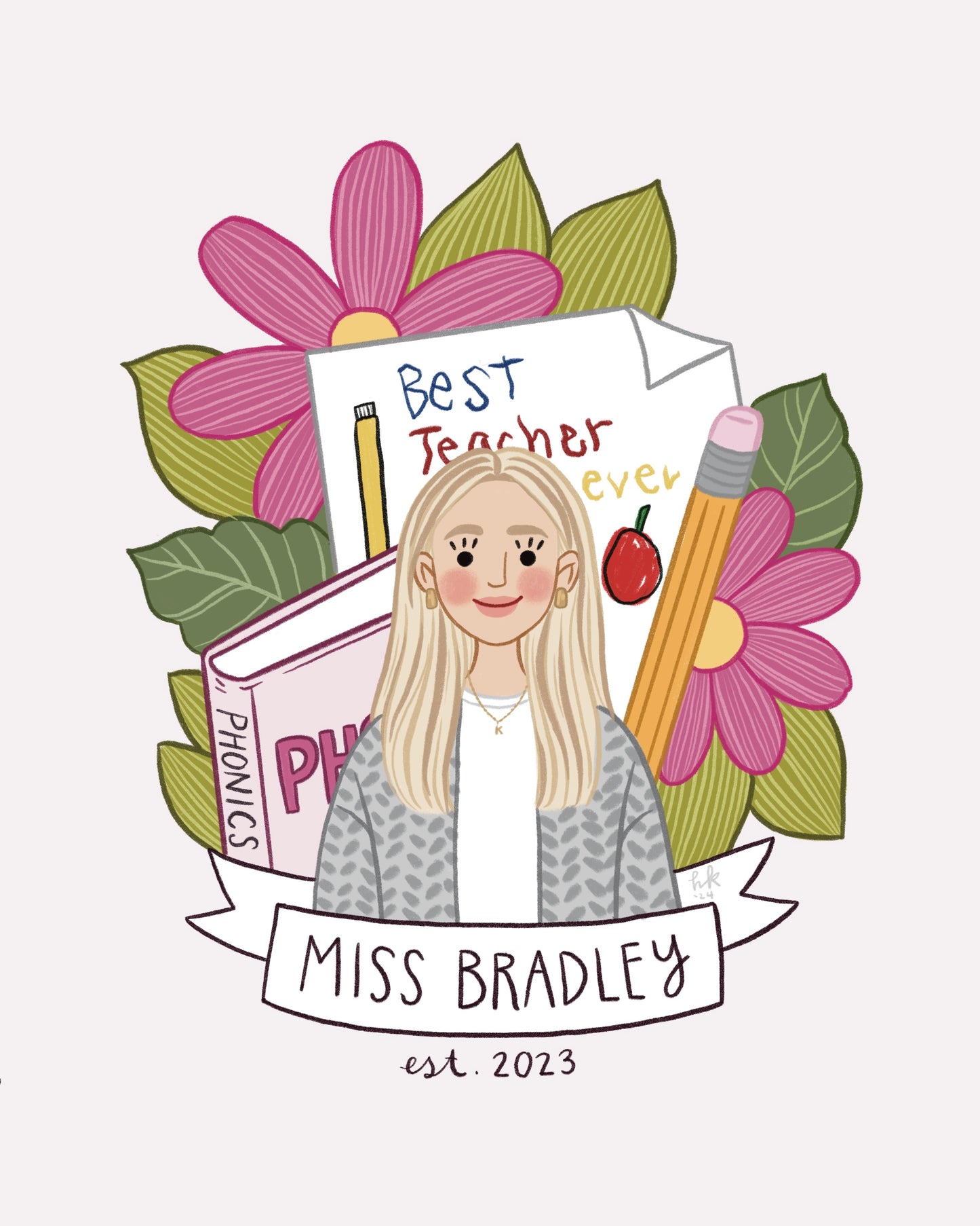Custom Teacher Gift Portrait