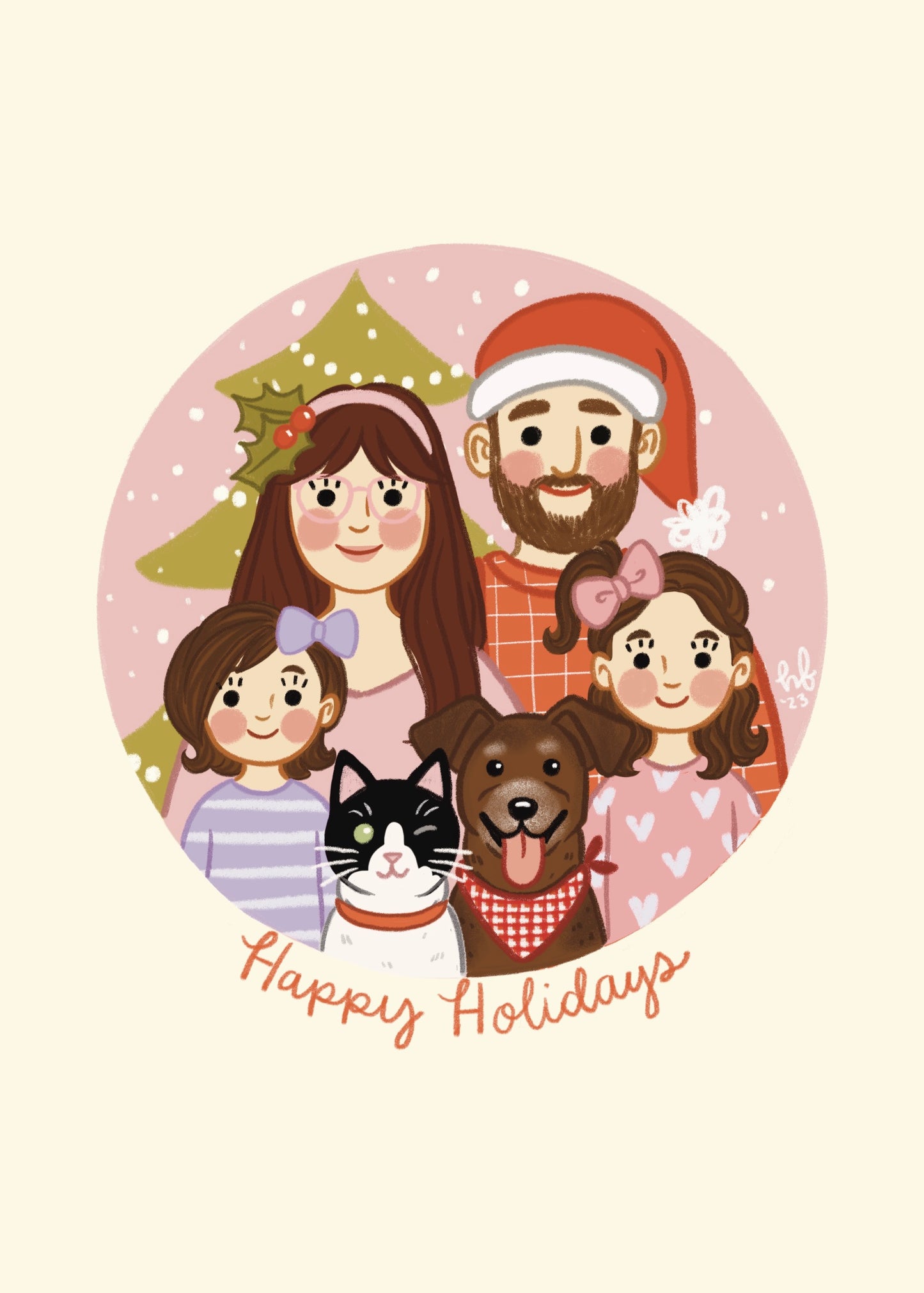 Custom Holiday Card Design-Digital Portrait