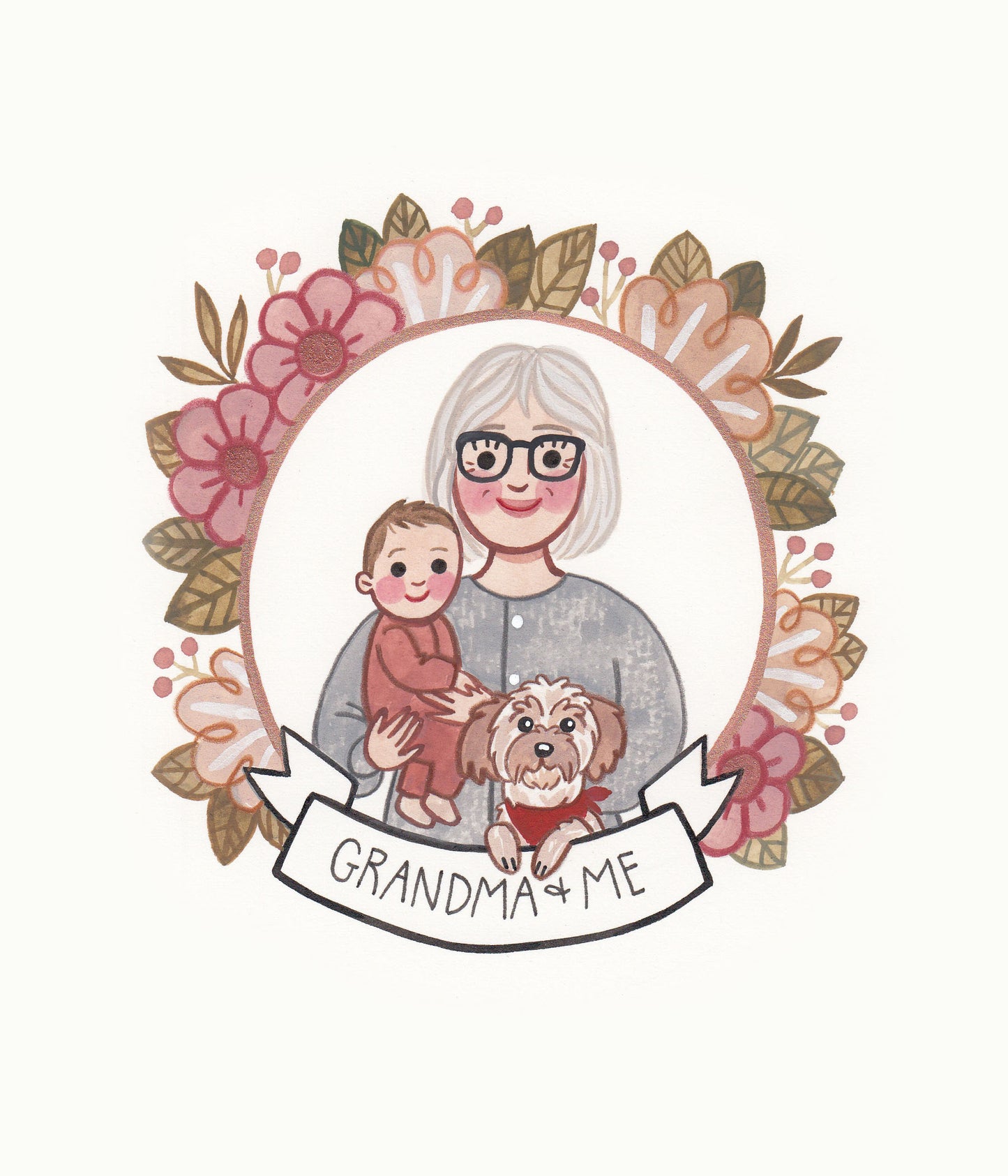 MINI Hand-painted Custom Portrait 5x7