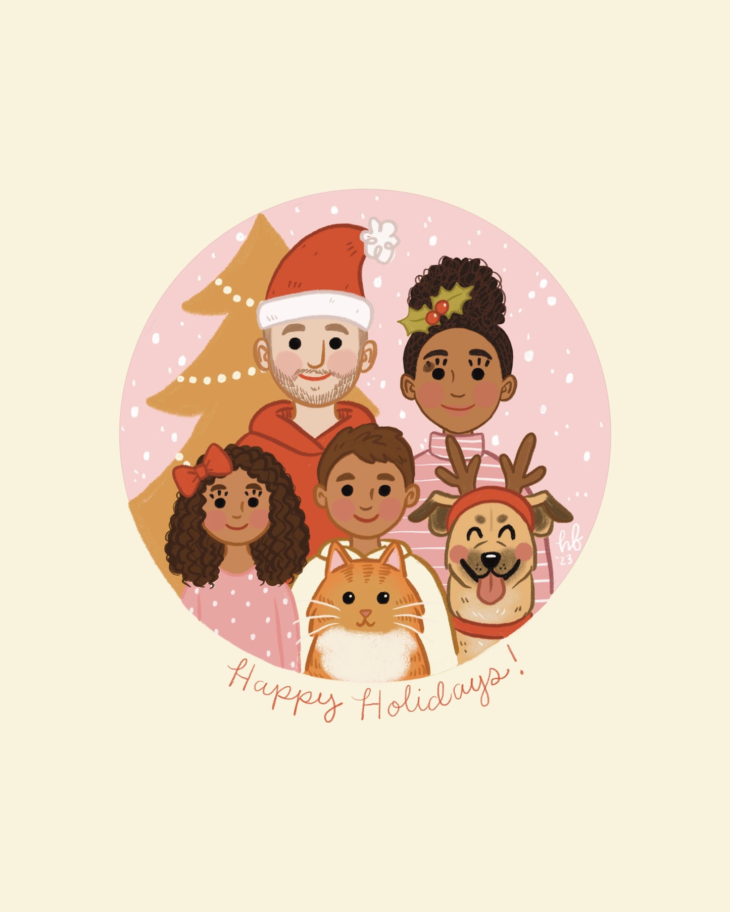 Custom Holiday Card Design-Digital Portrait