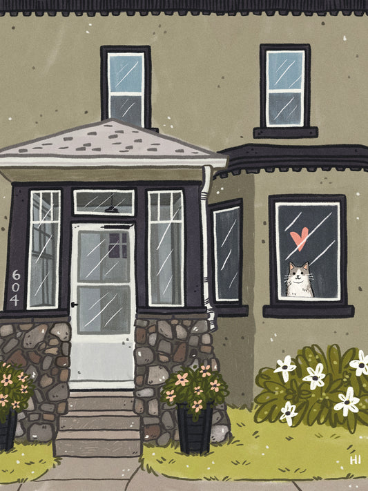 Digital Front Window Pet Portrait