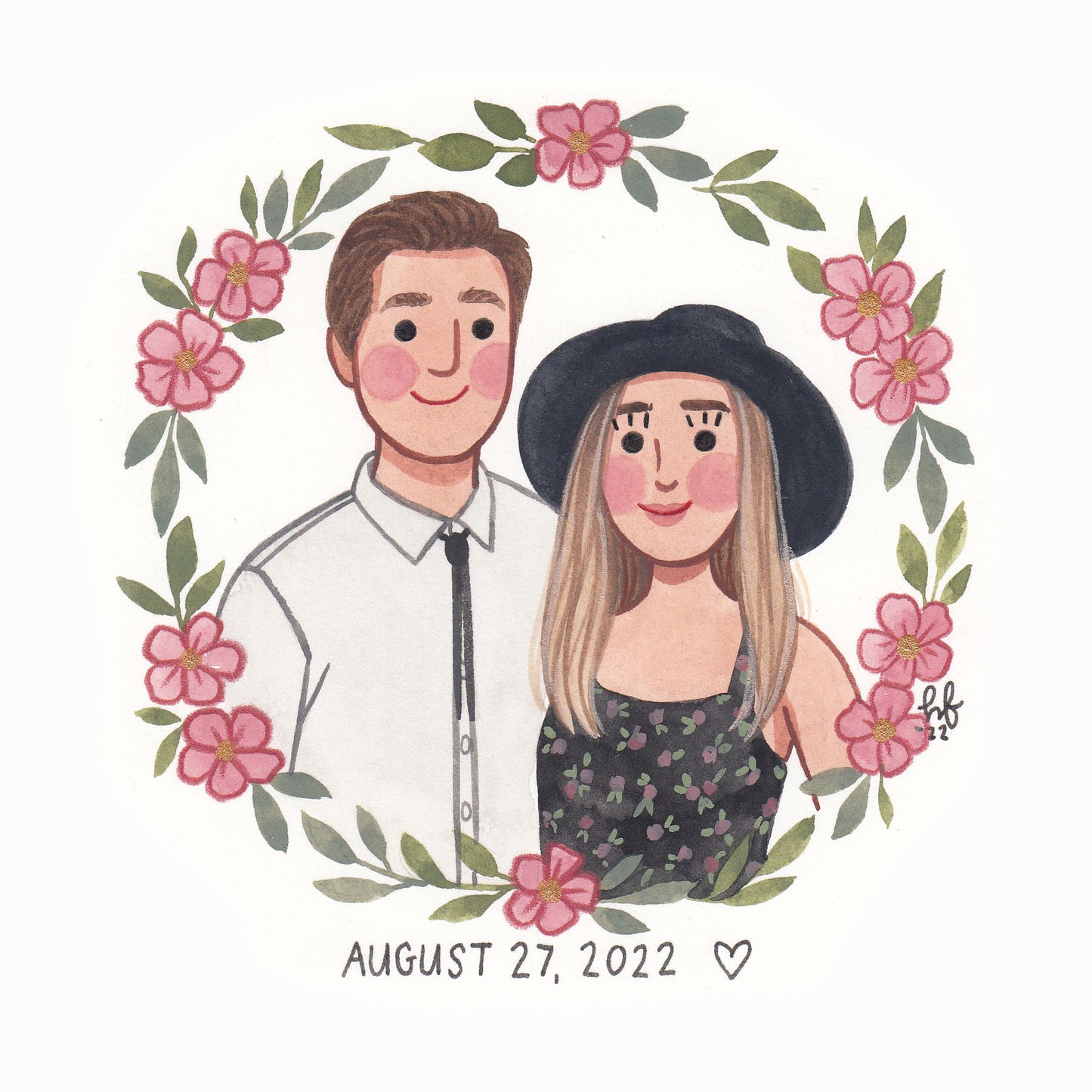 MINI Hand-painted Custom Portrait 5x7