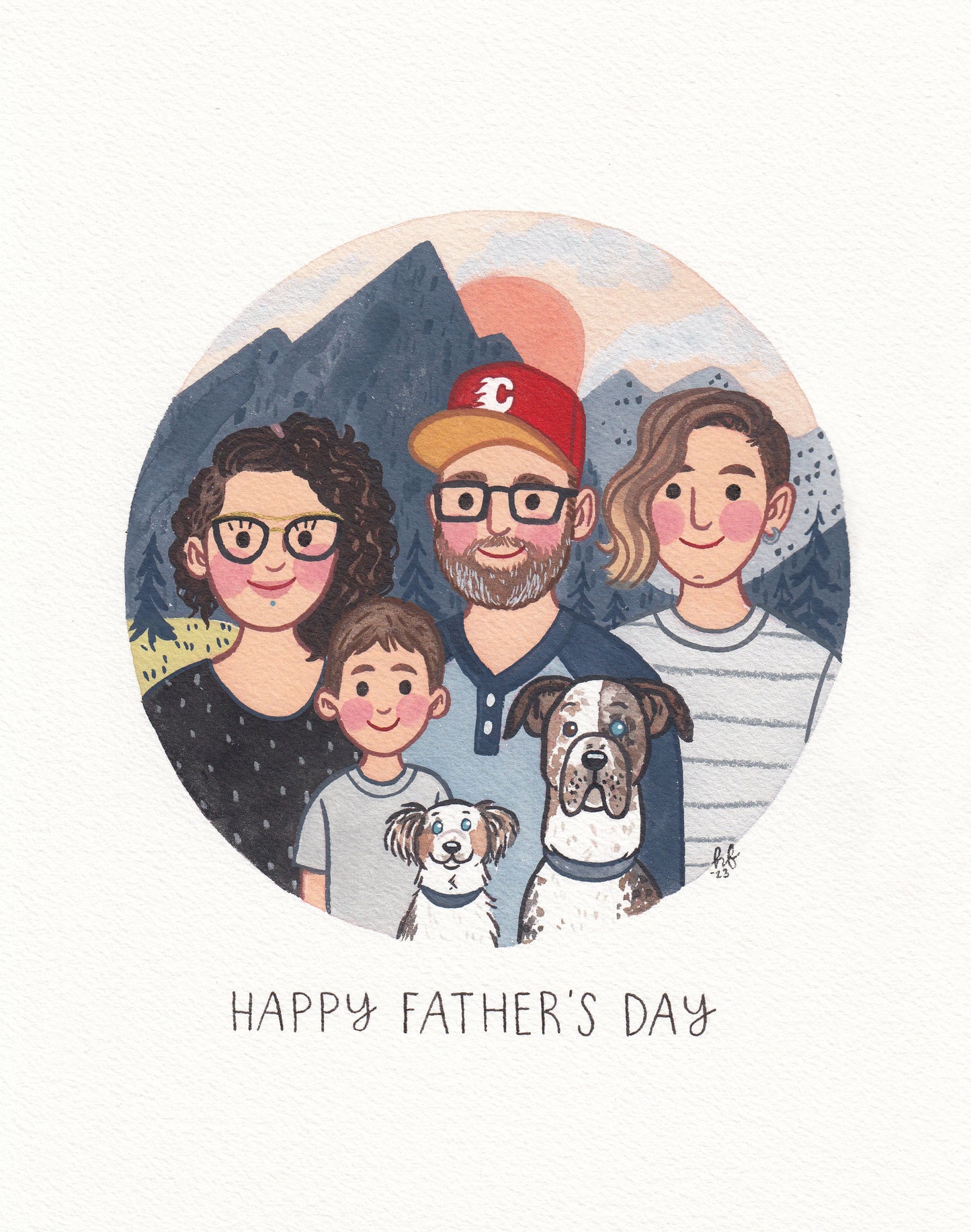 Hand-Painted Custom Portrait with Nature Background 8x10