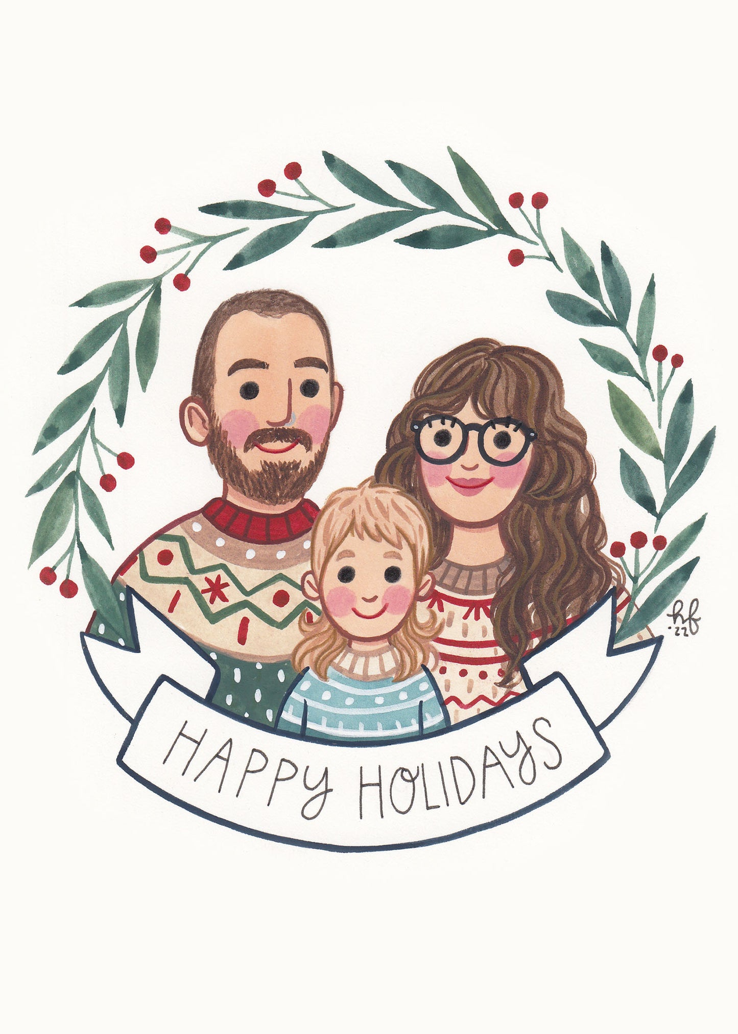 MINI Hand-painted Custom Portrait 5x7