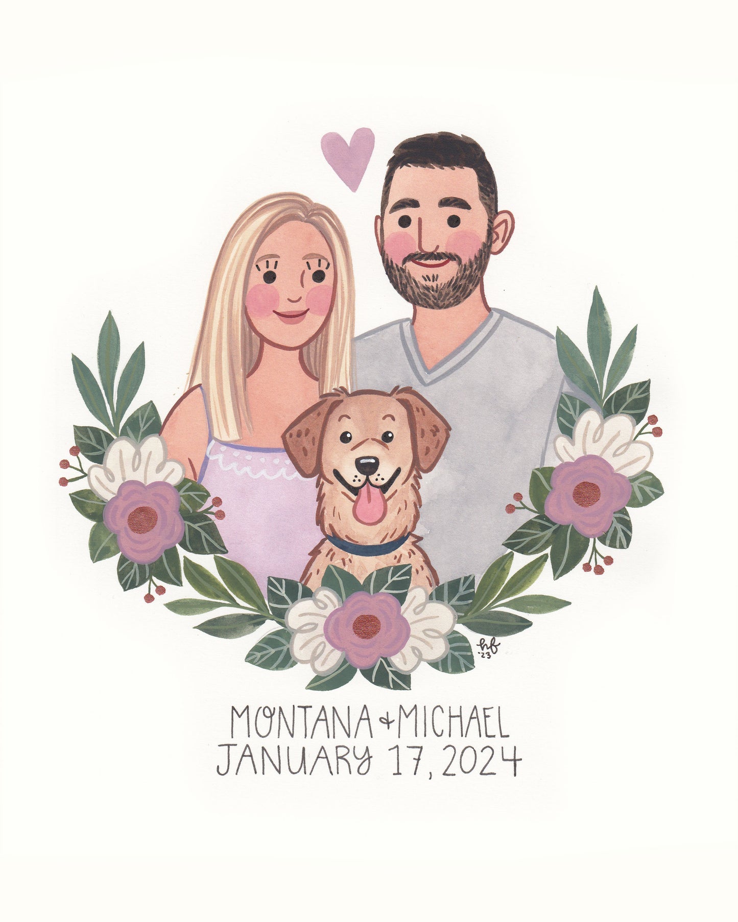 Hand-Painted Custom Portrait 8x10