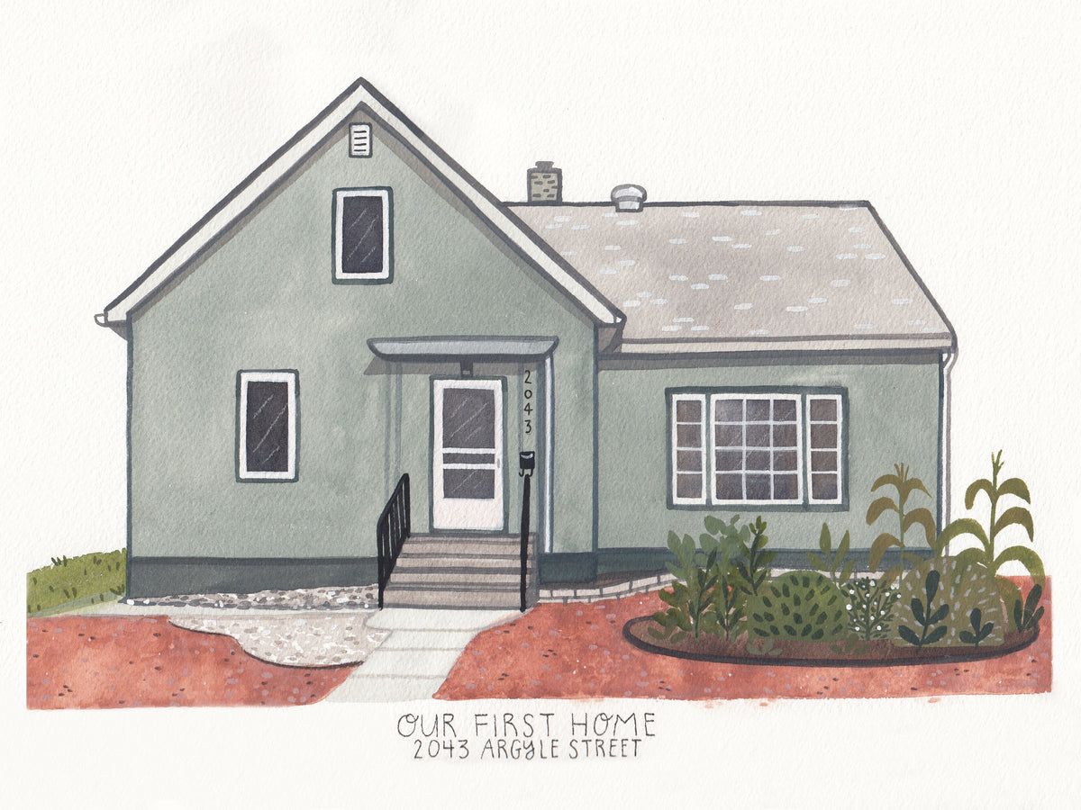 Custom House Portrait Hand-Painted