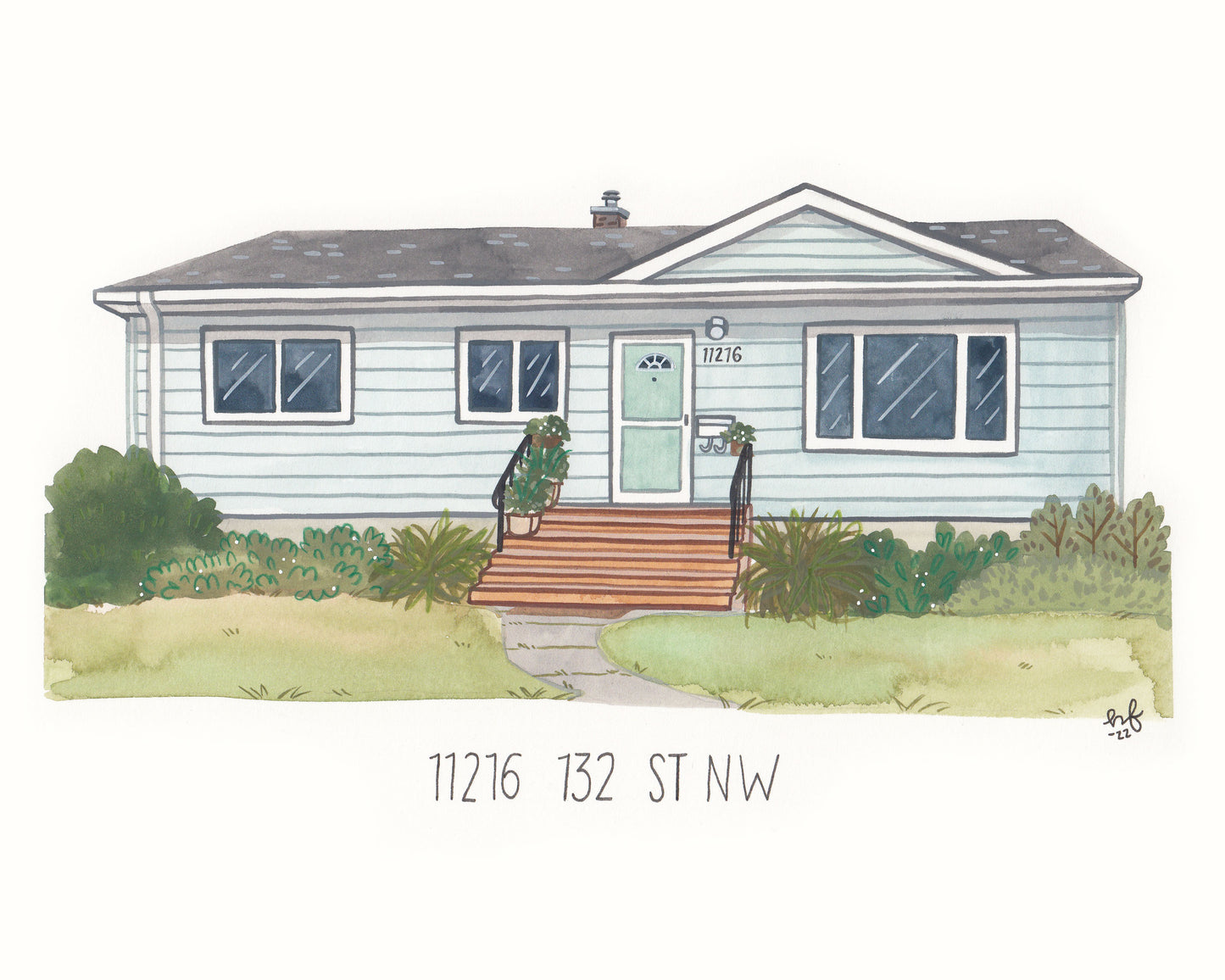 Hand-Painted Custom House Portrait