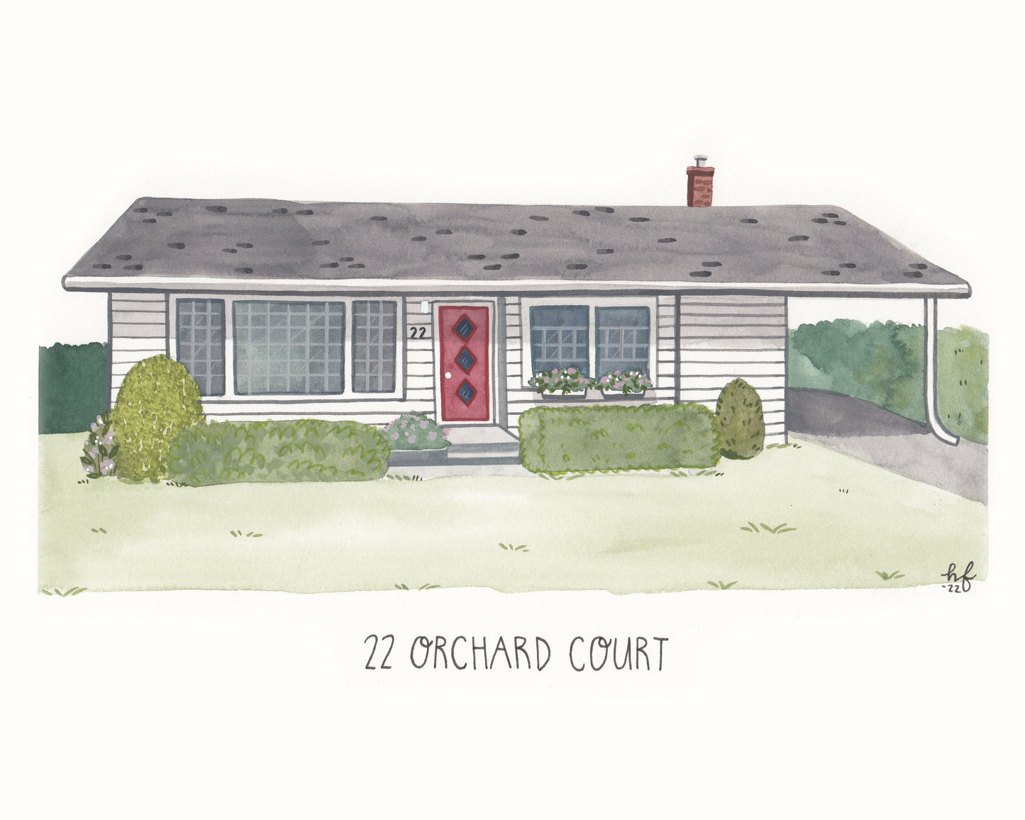 Hand-Painted Custom House Portrait