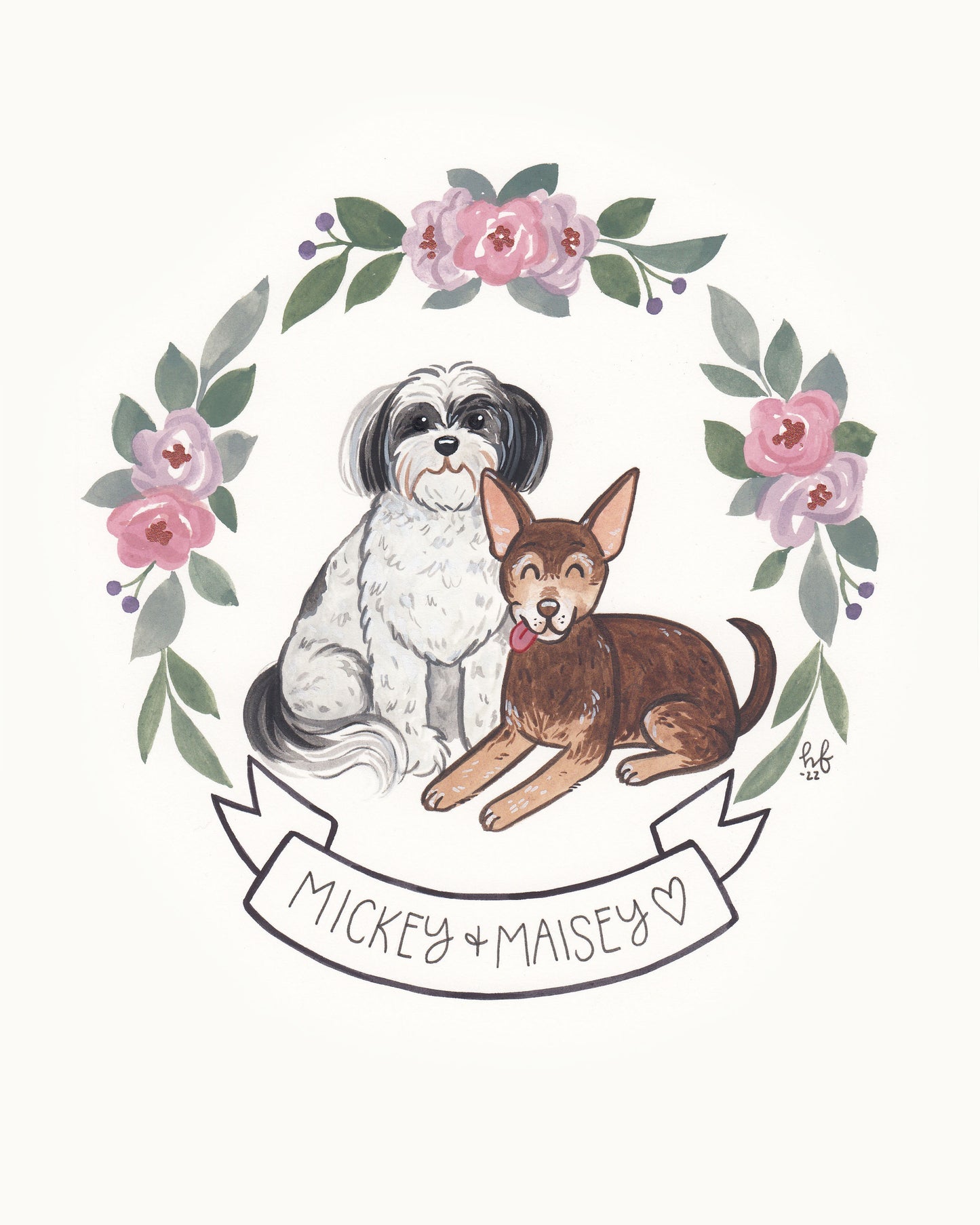 Hand-Painted Custom Pet Portrait 8x10