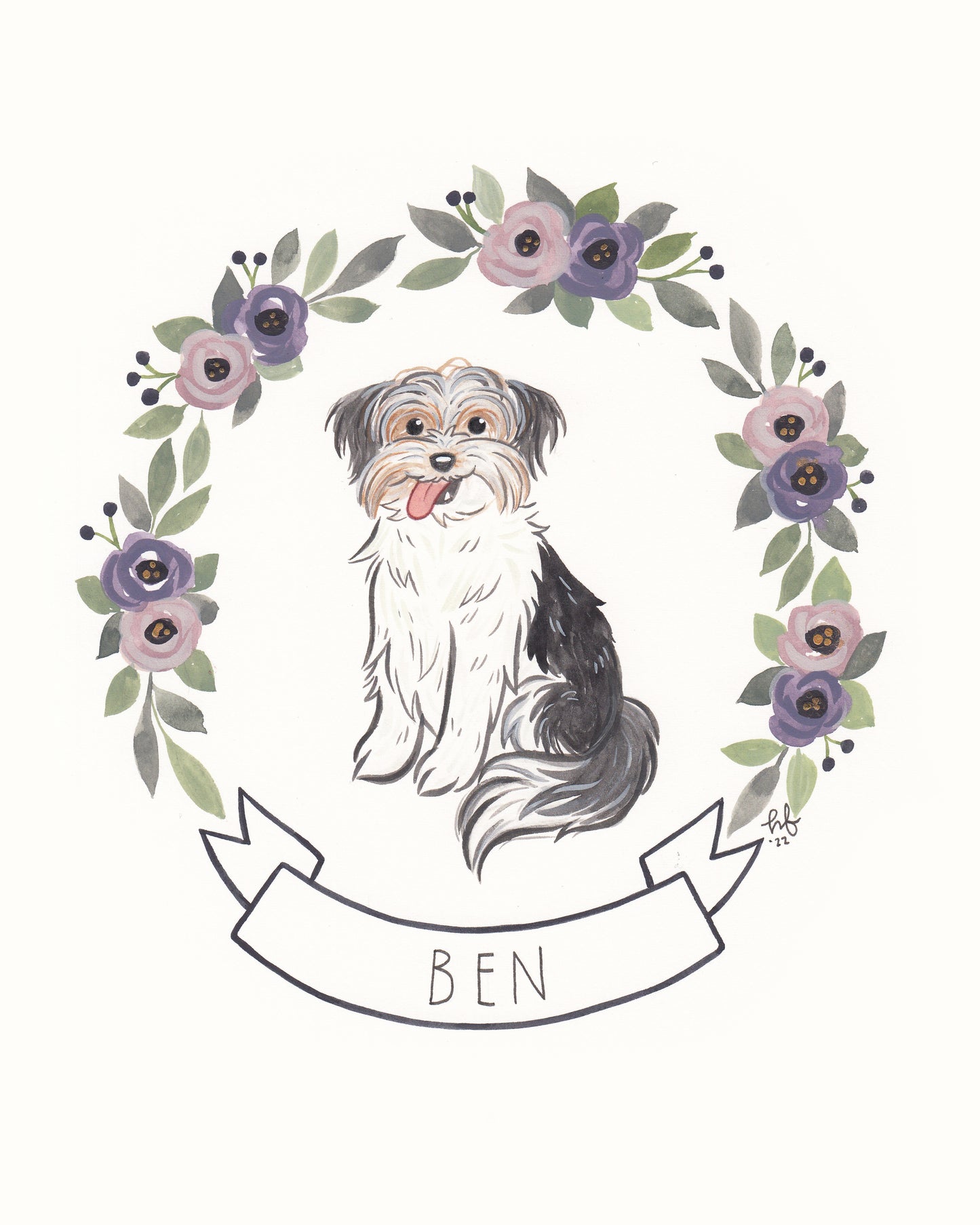 Hand-Painted Custom Pet Portrait 8x10