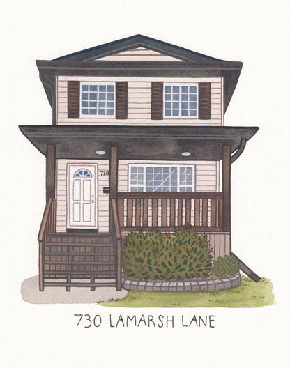 Custom House Portrait Hand-Painted