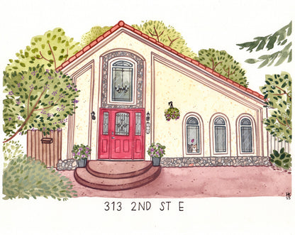 Custom House Portrait Hand-Painted