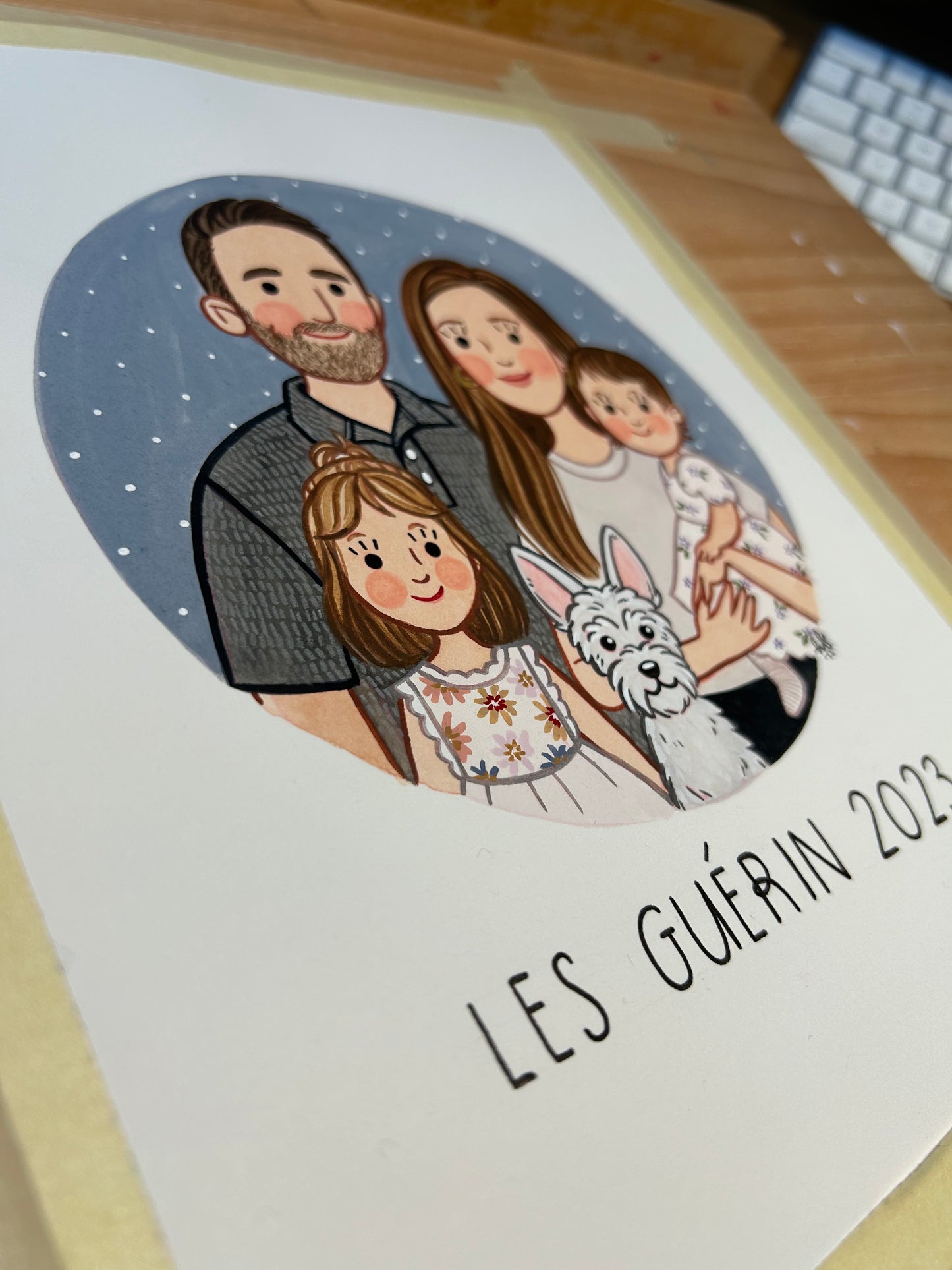 Family Portrait hand-painted watercolour