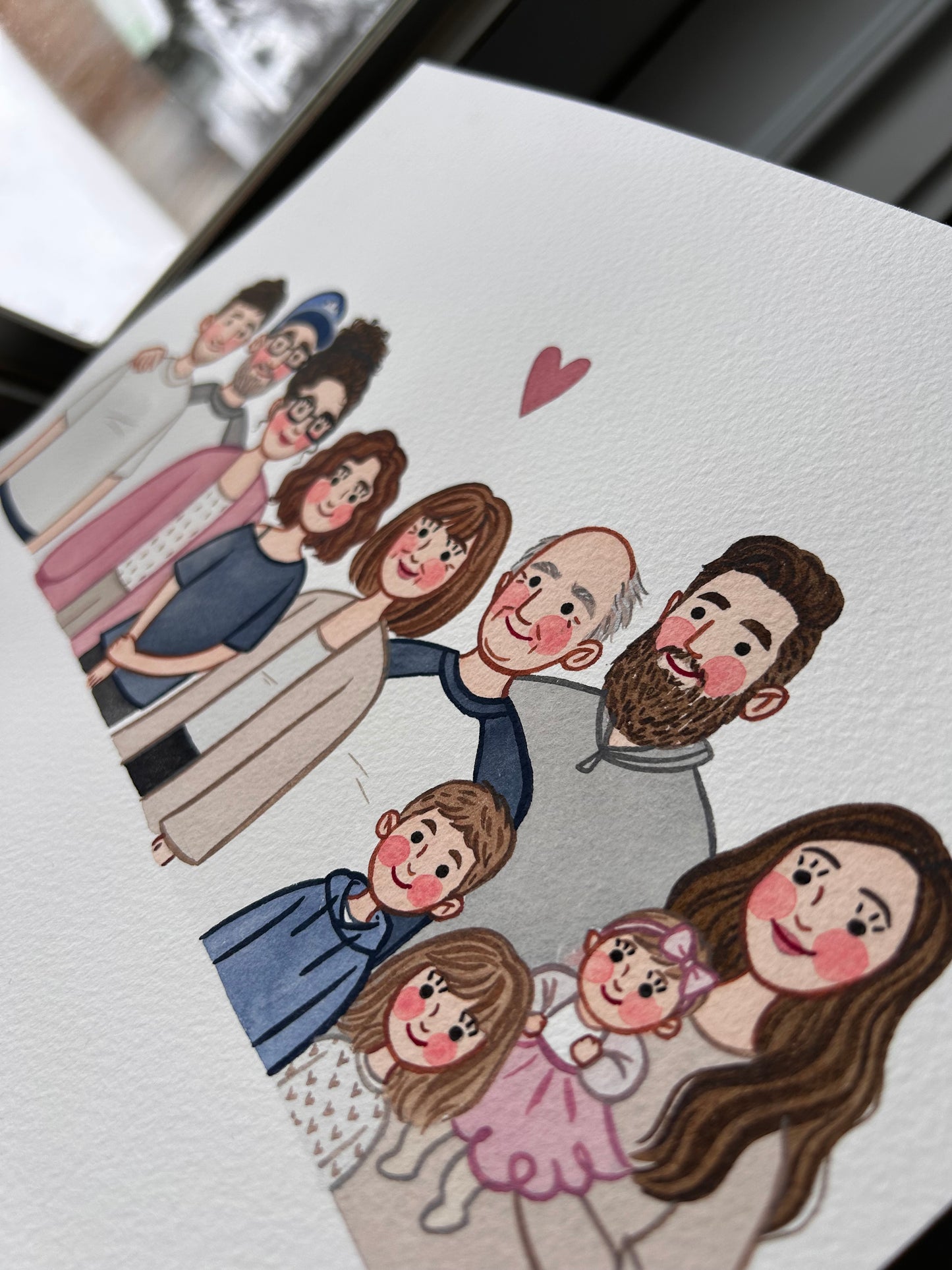 Family Portrait hand-painted watercolour