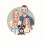 Family Portrait hand-painted watercolour