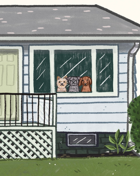 Digital Front Window Pet Portrait