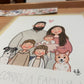 Family Portrait hand-painted watercolour