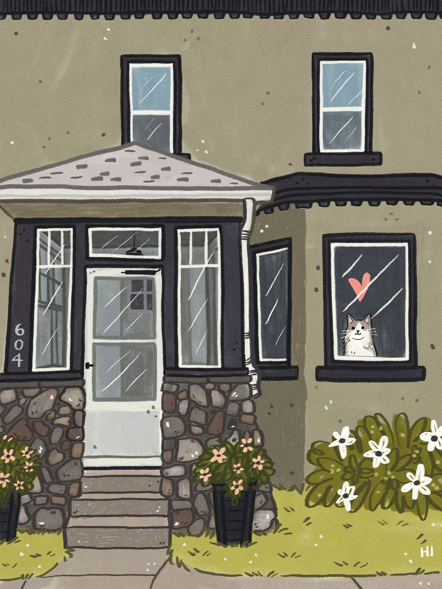 Digital Front Window Pet Portrait