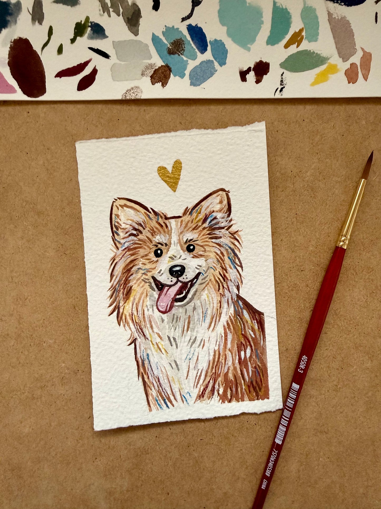 Pet Portrait with Mystery Brass Frame