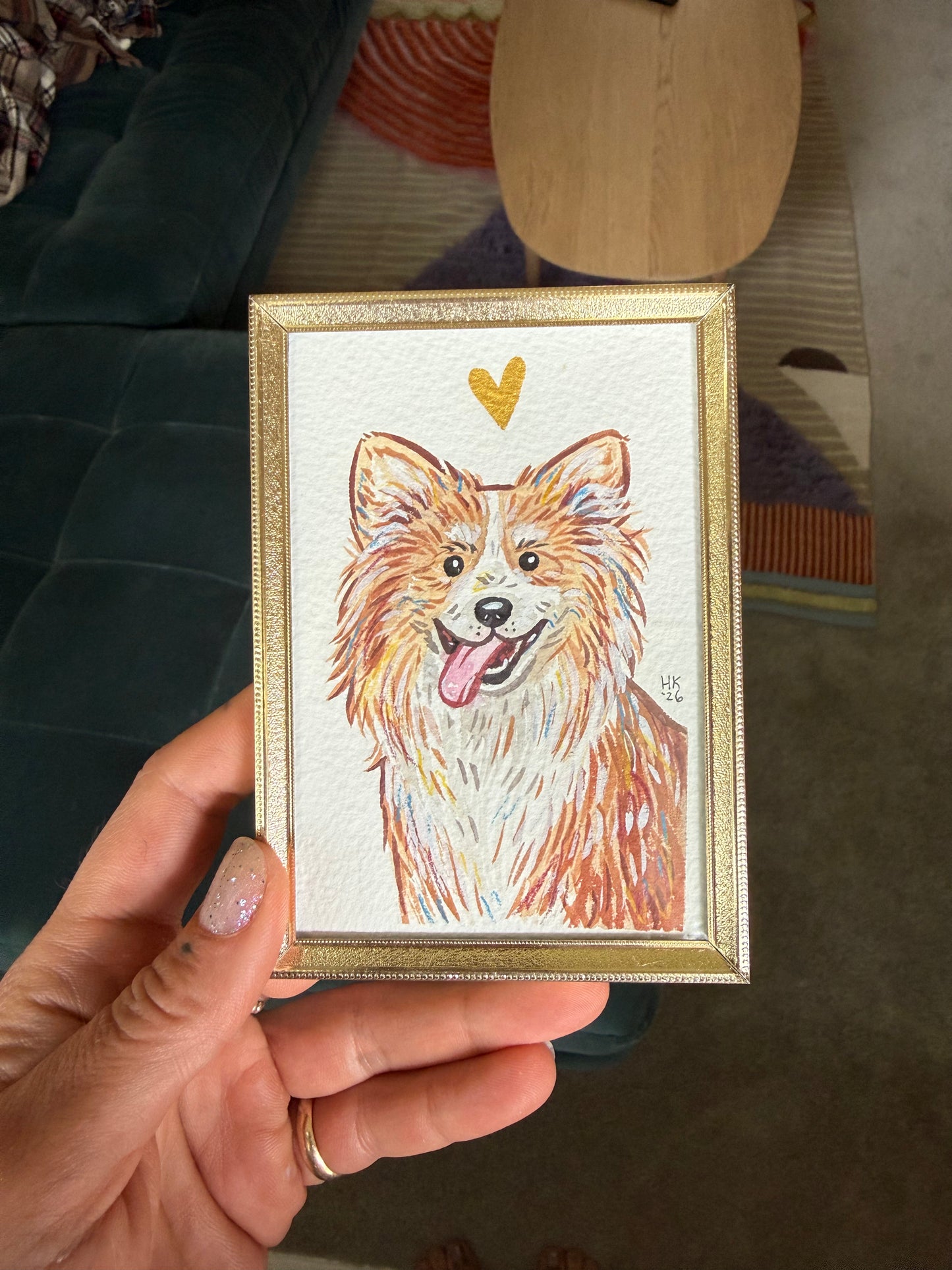 Pet Portrait with Mystery Brass Frame