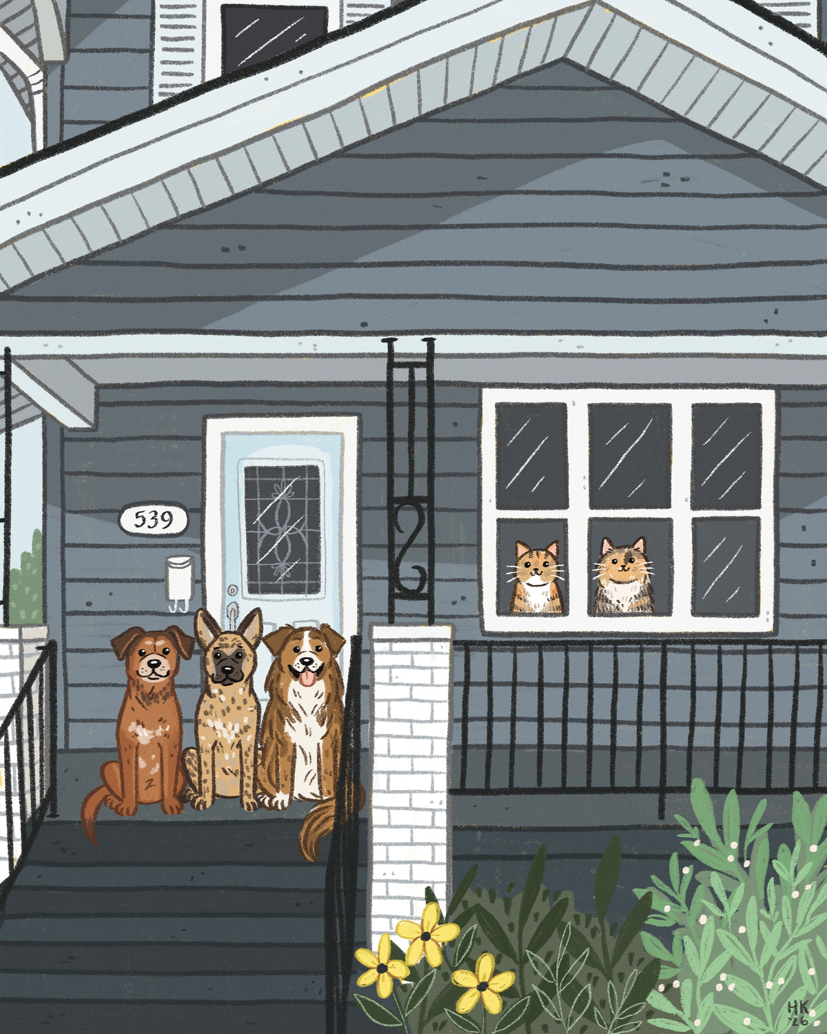 Digital Front Window Pet Portrait