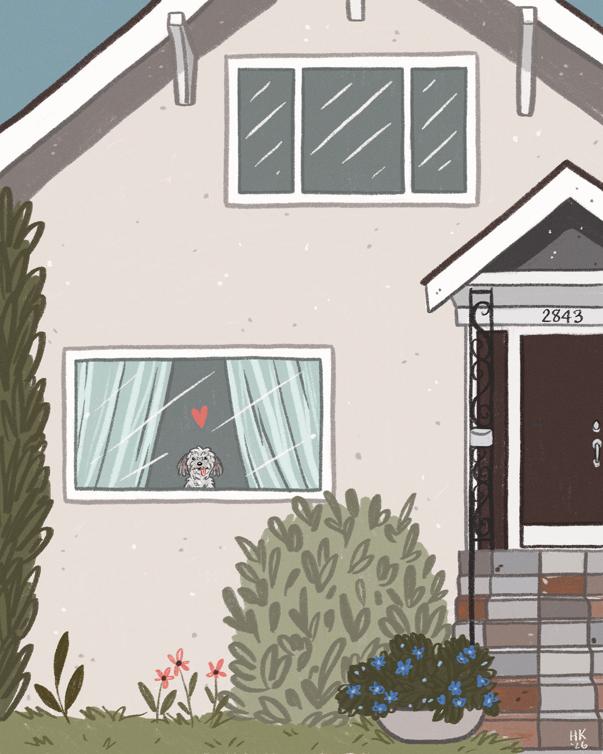 Digital Front Window Pet Portrait