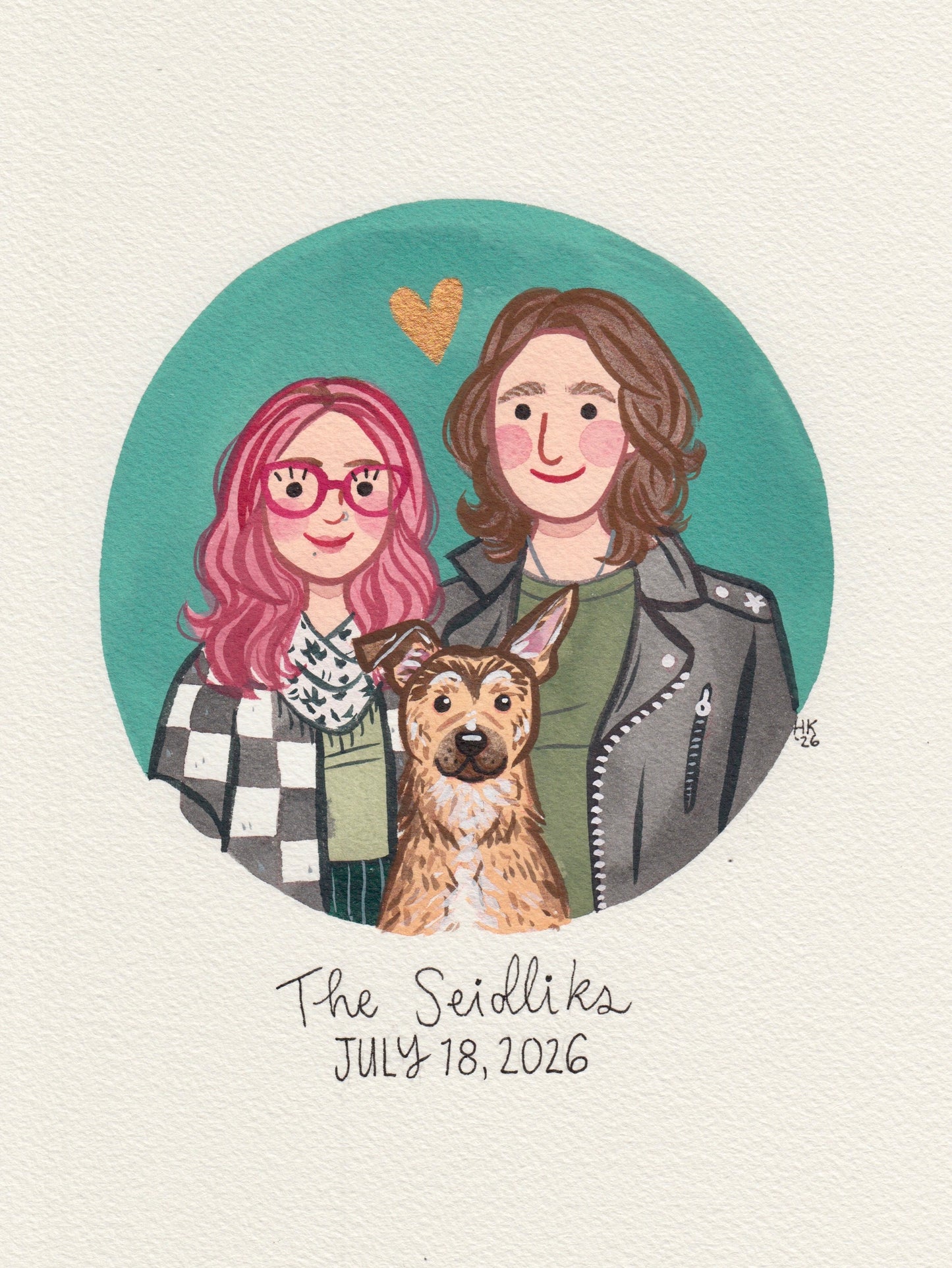 Custom Portrait hand-painted watercolour