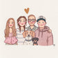 Custom Portrait hand-painted watercolour