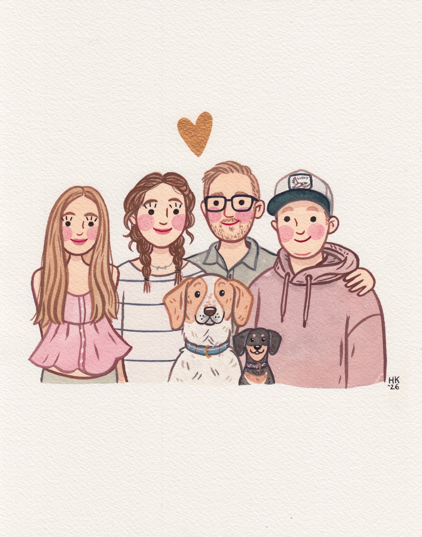 Custom Portrait hand-painted watercolour