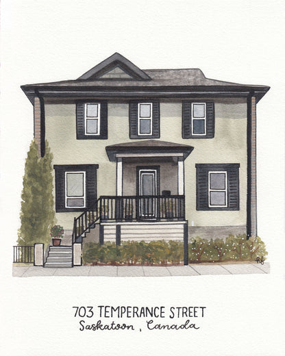 Custom House Portrait Hand-Painted